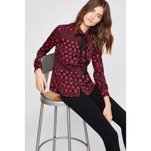 BCBGeneration Red and Black Floral blouse Size M